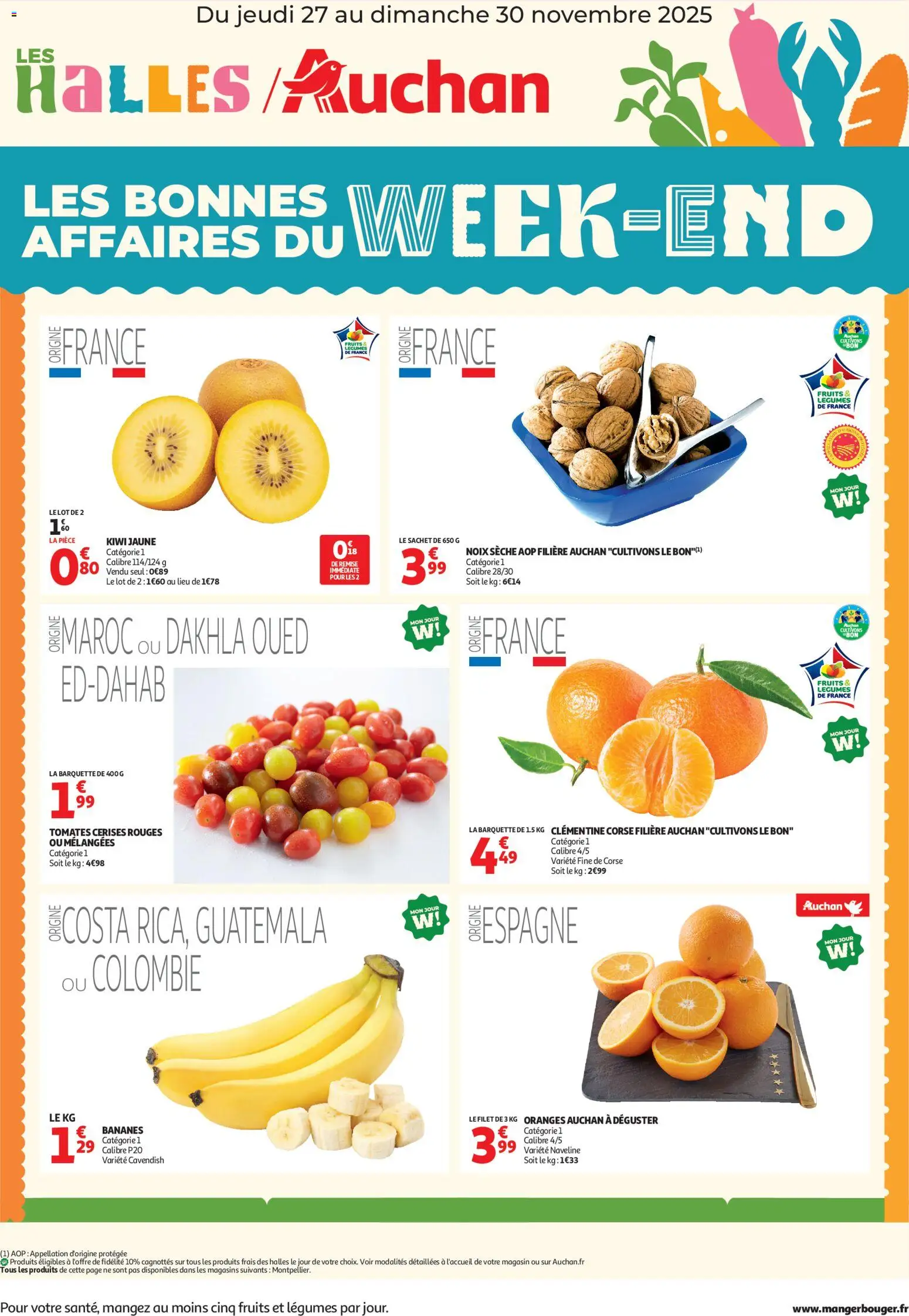 Prévisualisation de Les bons plans du week-end dans votre hyper ! du magasin Auchan formulaire valide 27/11/2025