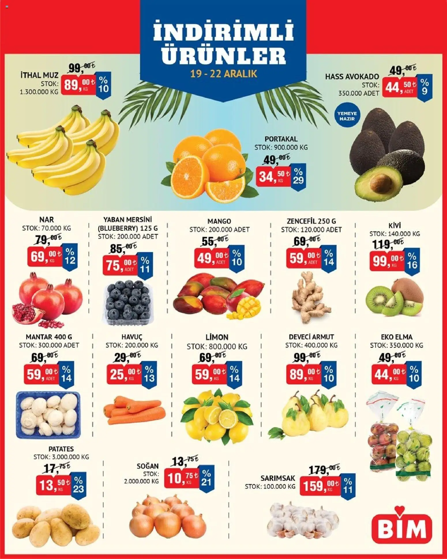 BİM Meyve-Sebze, İndirim 19.12.2025 - Broşürünün önizlemesi