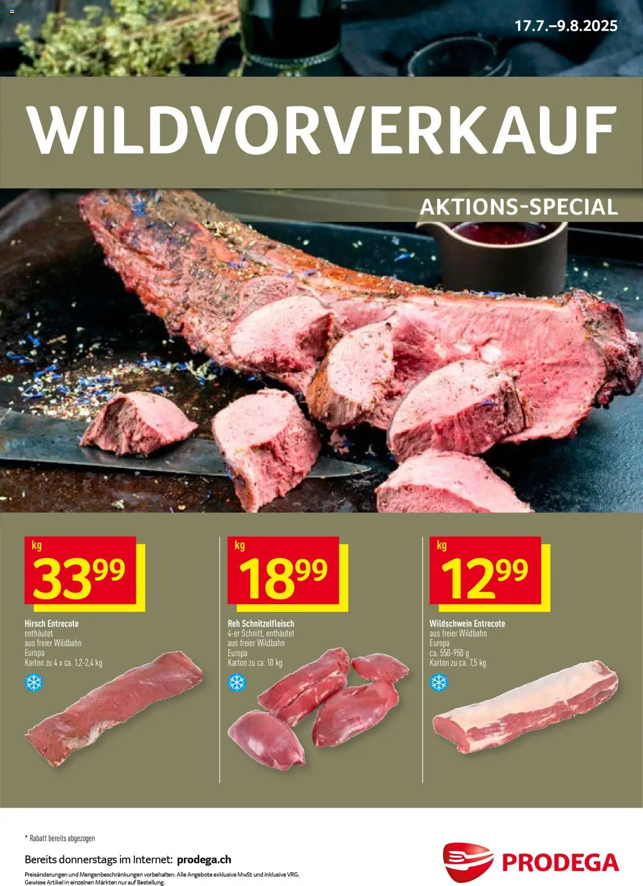 Prodega Aktionen Wildvorverkauf ab 17.07.2025 - Seitennummer 1