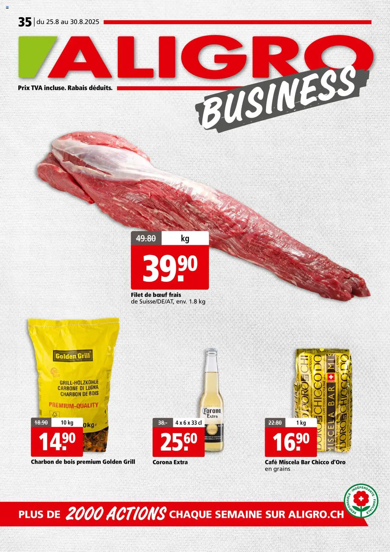 Aligro Aktionen Business Chavannes, Matran, Genève, Sion ab 25.08.2025 - Seitennummer 1