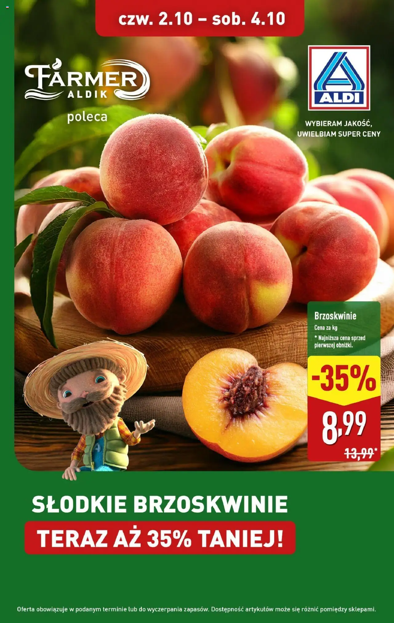 Aldi Słodkie brzoskwinie od 02.10.2025 - Nowa Gazetka - Numer strony 1