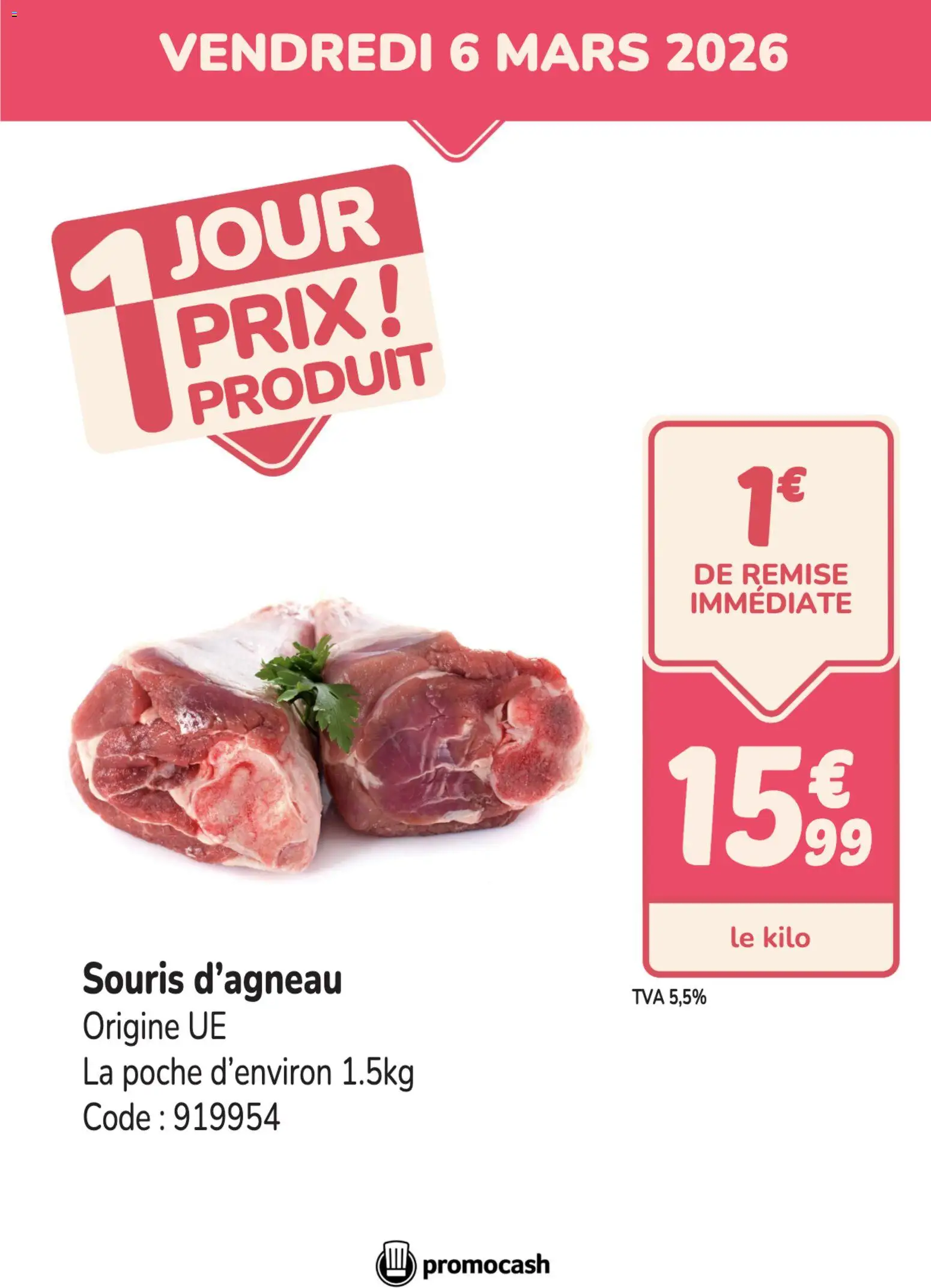 Prévisualisation de Promocash PROMO souris d'agneau du magasin Promocash formulaire valide 06/03/2026