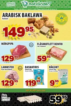 Förhandsgranska reklamblad Aktuella reklamblad Matvärlden - Tensta från butik Matvärlden gäller från 03/11/2025