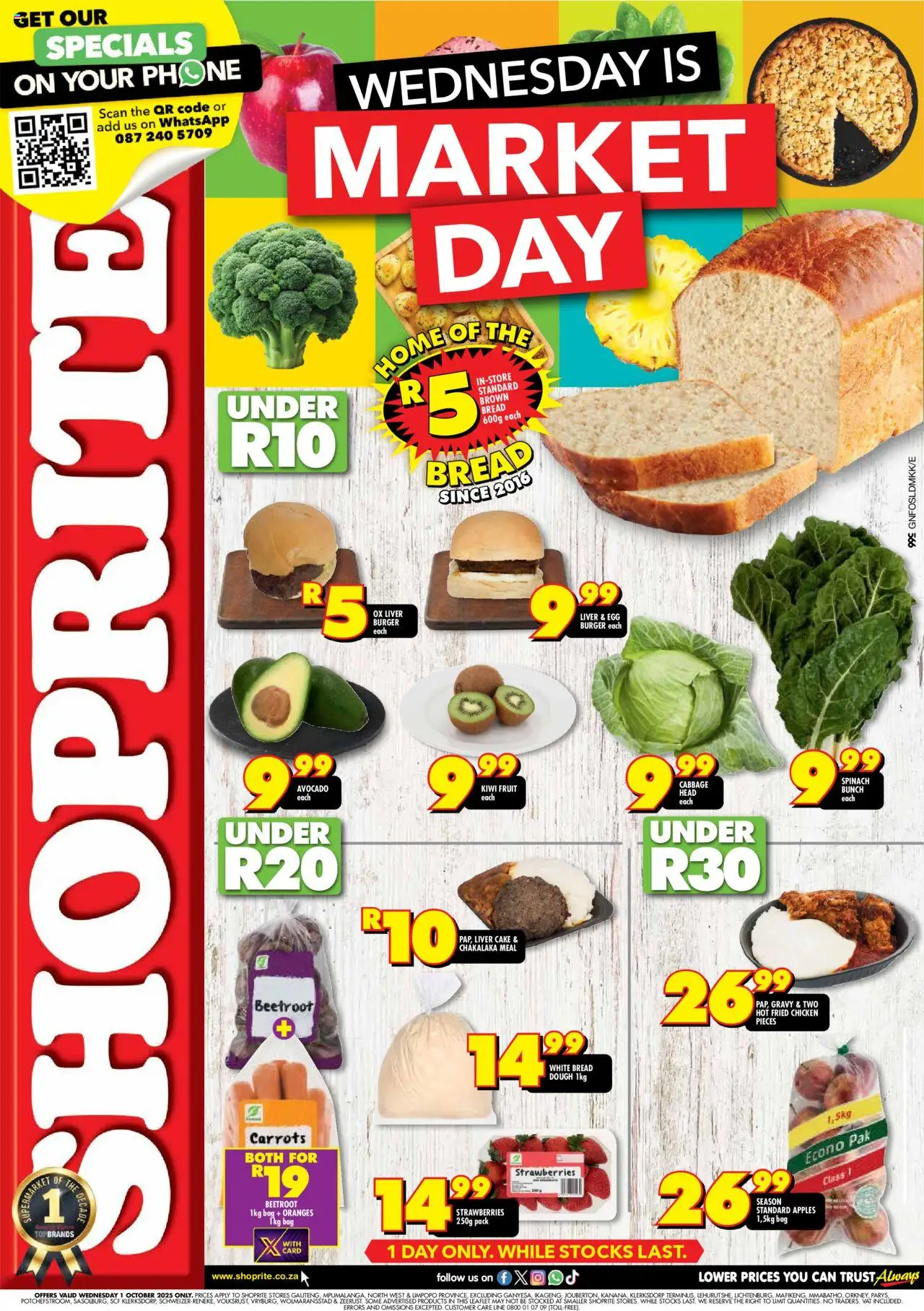 Shoprite Gauteng - Market Day Deals 01/10 - 01/10/2025 >> Catalogue