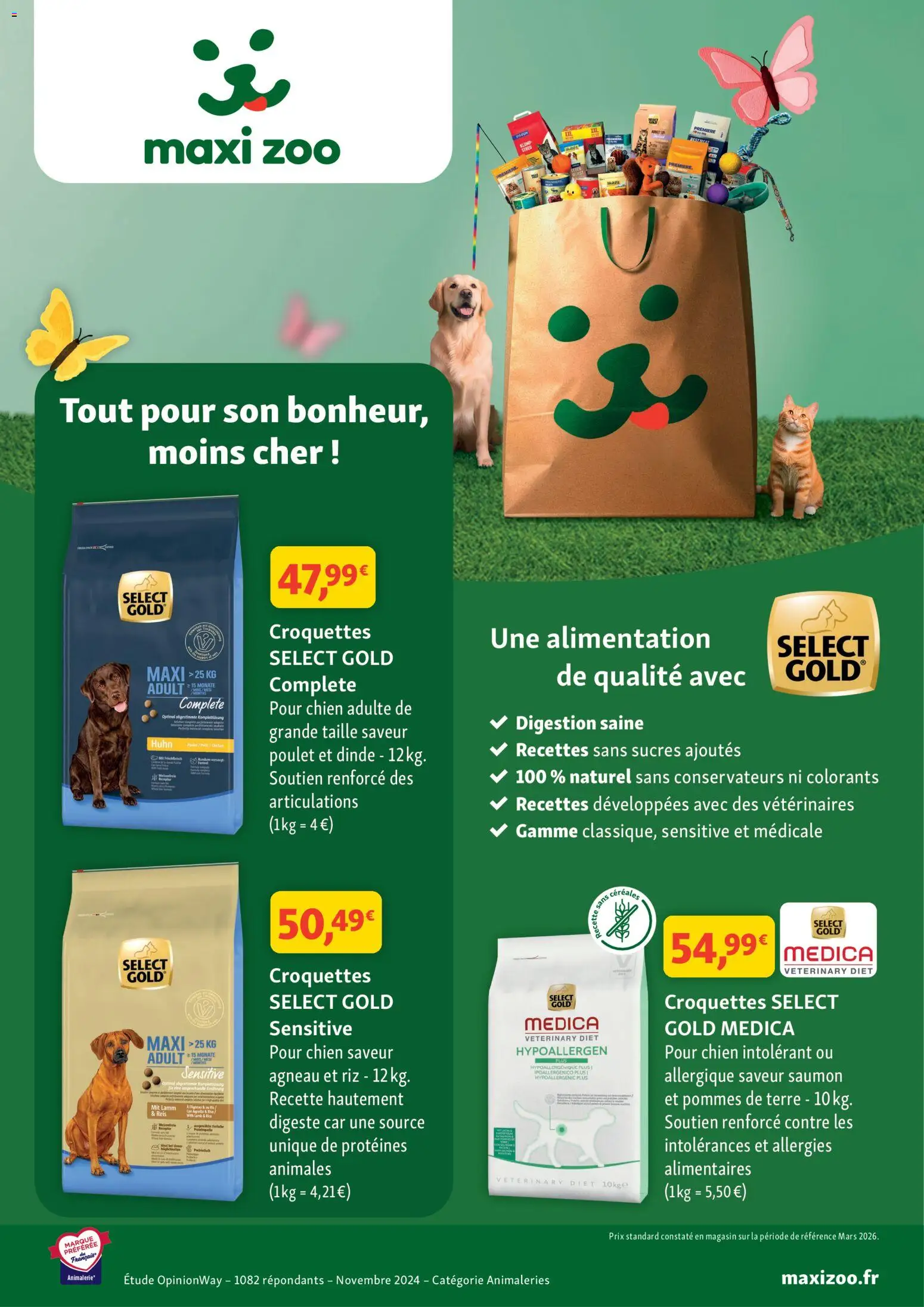 Prévisualisation de Maxi ZOO catalogue du magasin Maxi ZOO formulaire valide 04/03/2026 - Alimentation, Poulet, Saumon, Pommes de terre, Agneau, Riz, Croquettes, Pommes