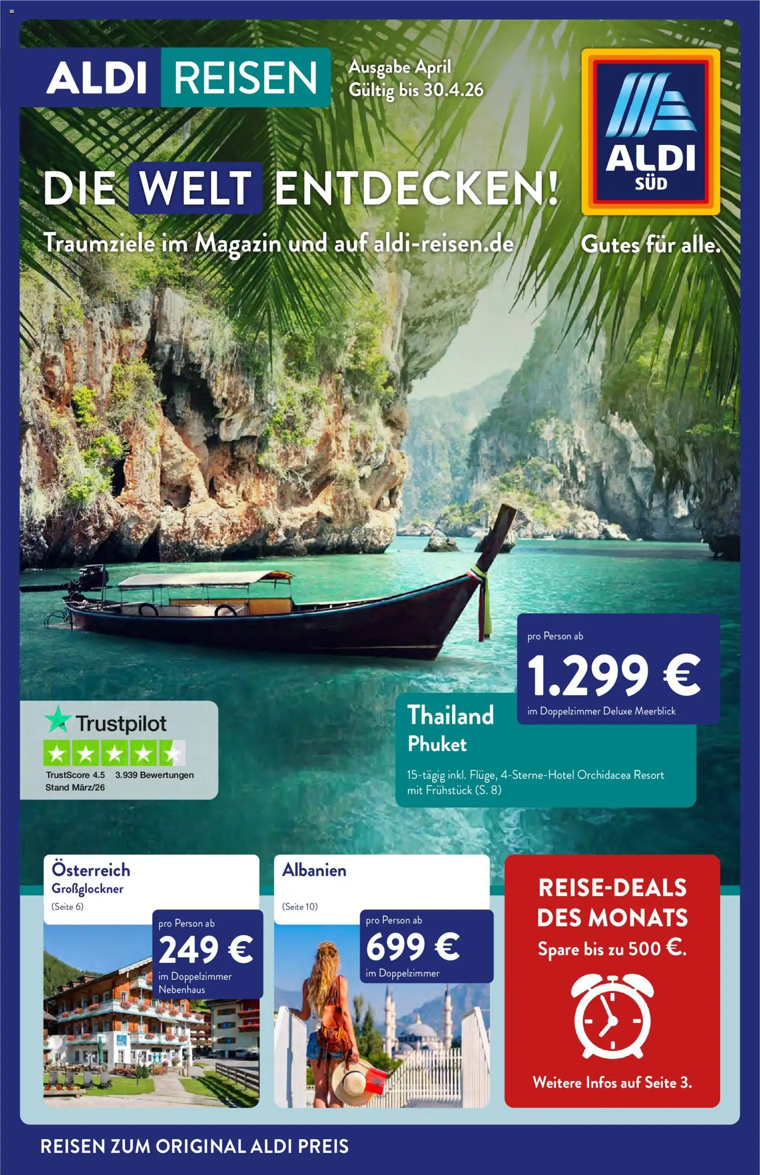 Vorschau von dem Prospekt des Geschäftes Aldi Reisen, gültig ab dem 01.04.2026