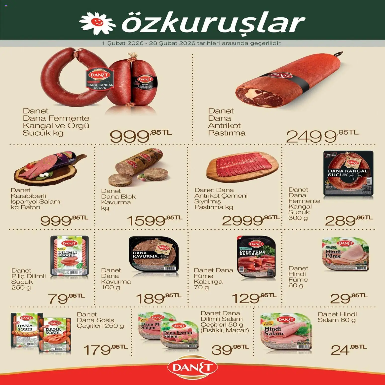 Özkuruşlar İndirim 01.02.2026 - Broşürünün önizlemesi