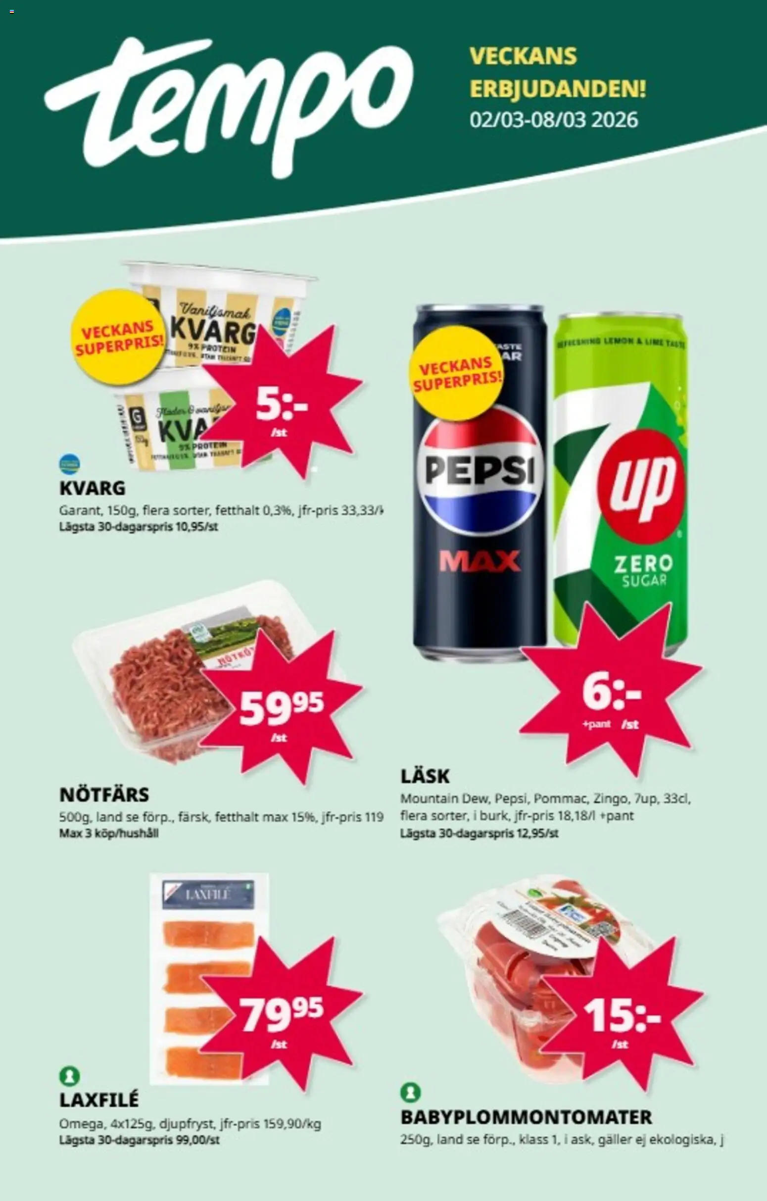 Förhandsgranska reklamblad Tempo erbjudanden från butik Tempo gäller från 02/03/2026
