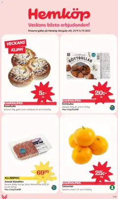 Förhandsgranska reklamblad Aktuella reklamblad Hemköp från butik Hemköp gäller från 29/09/2025