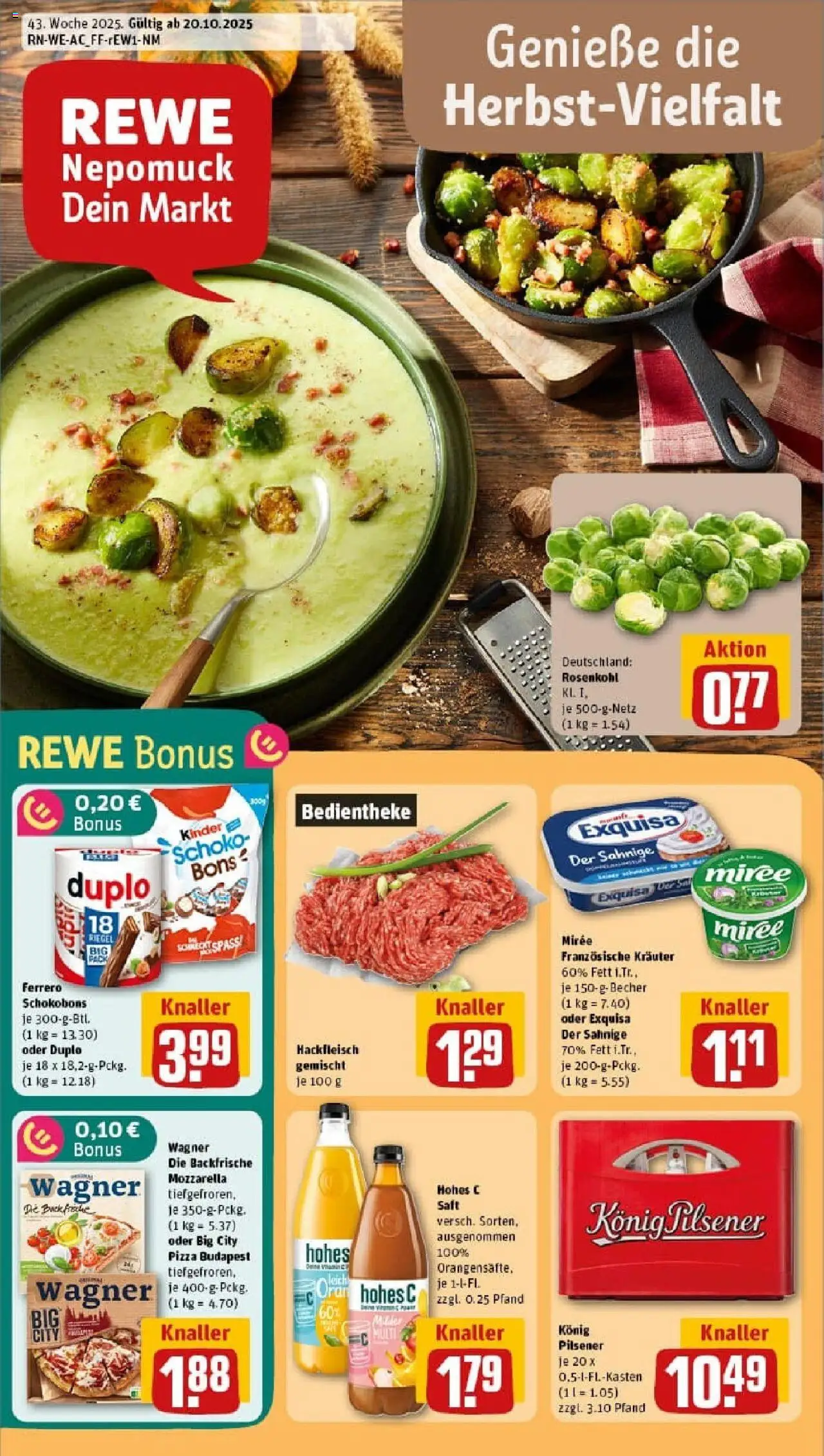 REWE Prospekt ab 19.10.2025 nächste Woche - Prospekt Würselen / Broichweiden	