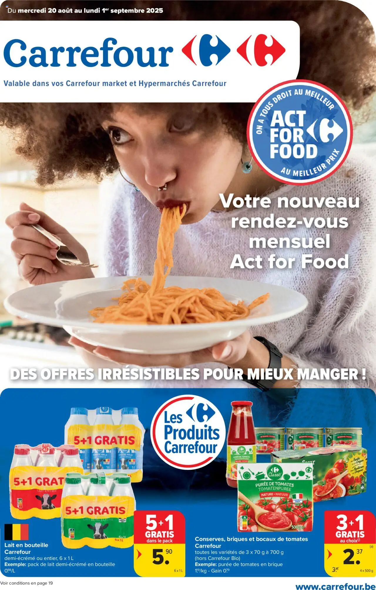 Carrefour shop Spécial Act For Food geldig vanaf 20/08/2025 - Paginanummer 1