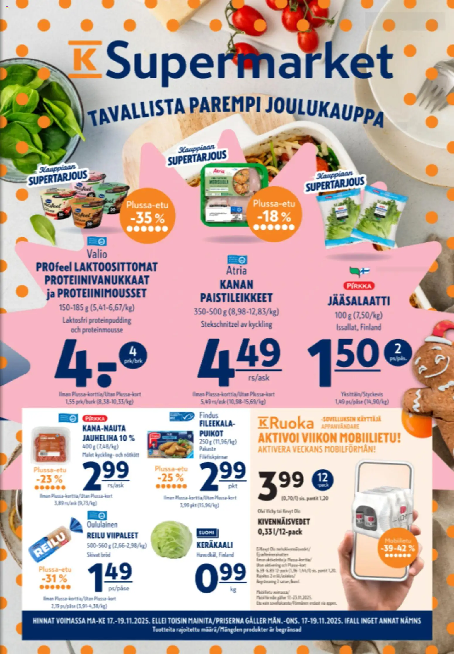Kaupan K-Supermarket Tarjoukset esikatselu, voimassa 17/11/2025