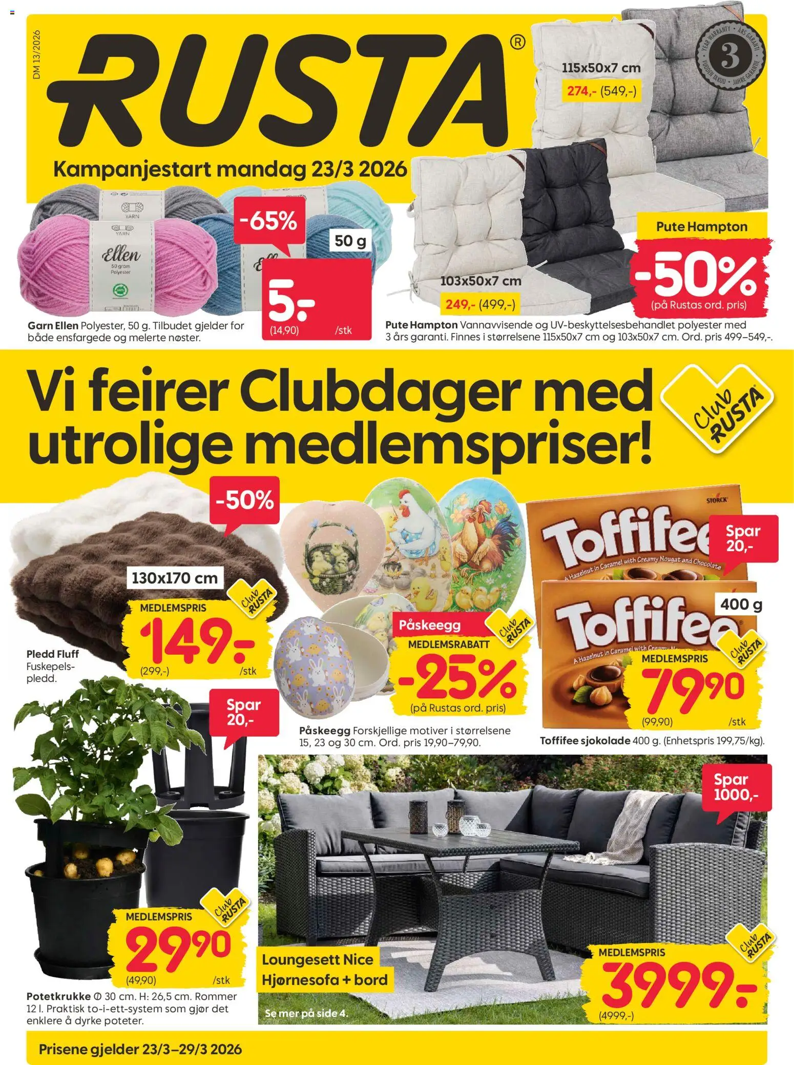 Forhåndsvis Rusta kundeavis fra butikk Rusta gyldig fra 23/03/2026