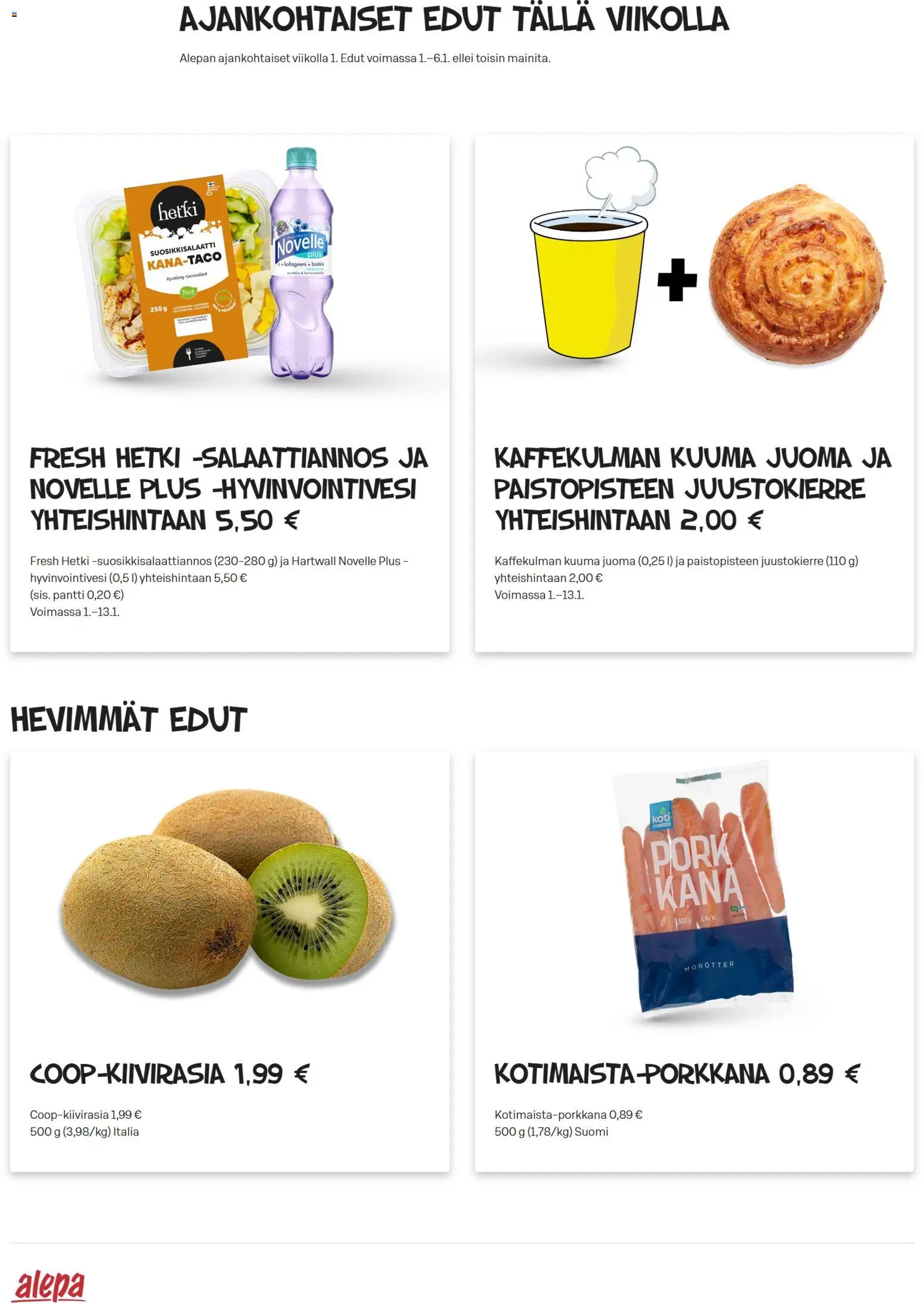 Kaupan Alepa Tarjoukset esikatselu, voimassa 01/01/2026