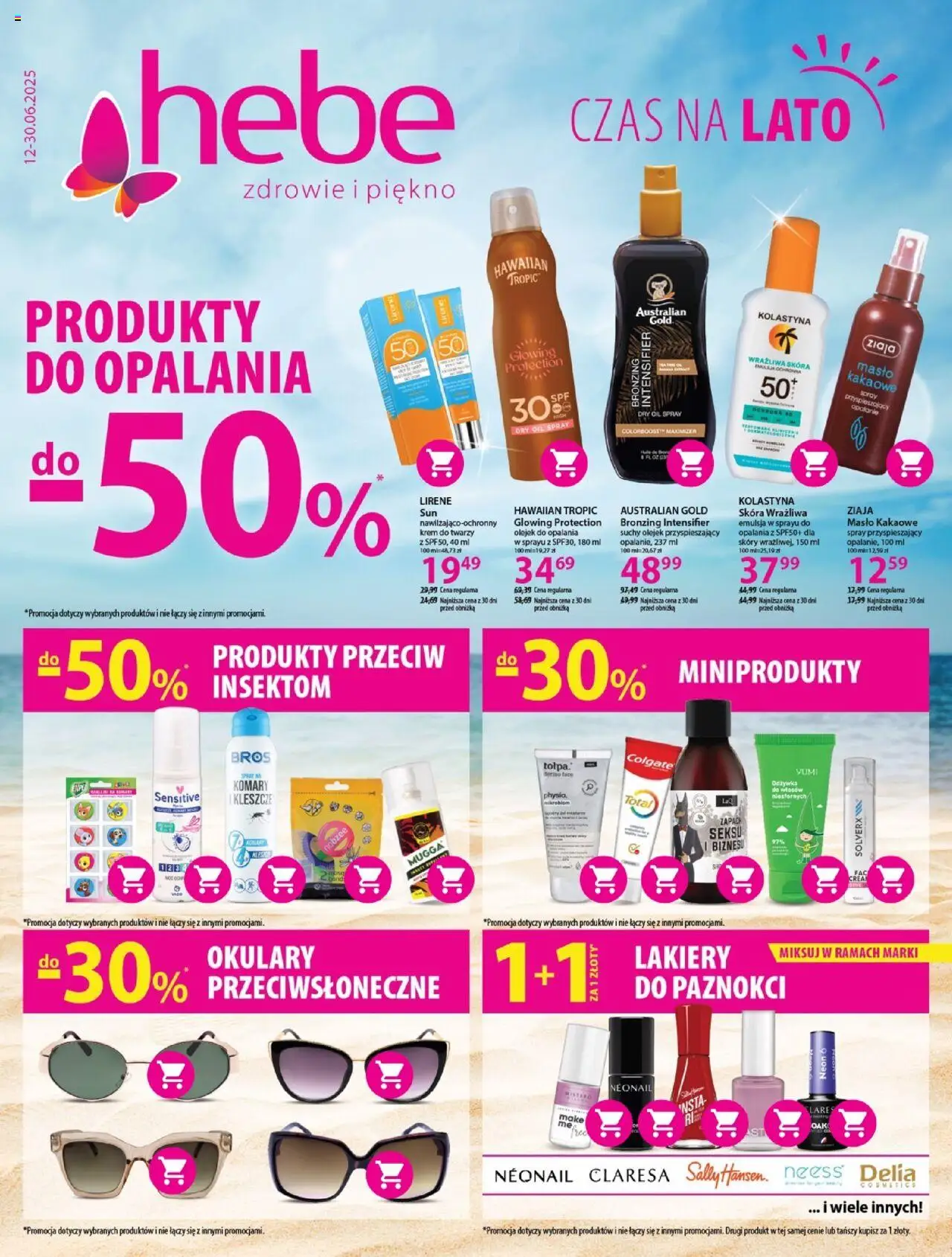 Hebe Czas na lato od 12.06.2025 - Nowa Gazetka - Numer strony 1 - Krem, Zapach, Bronzer, Odżywka, Odżywka do włosów, Krem do twarzy, Okulary, Lakiery