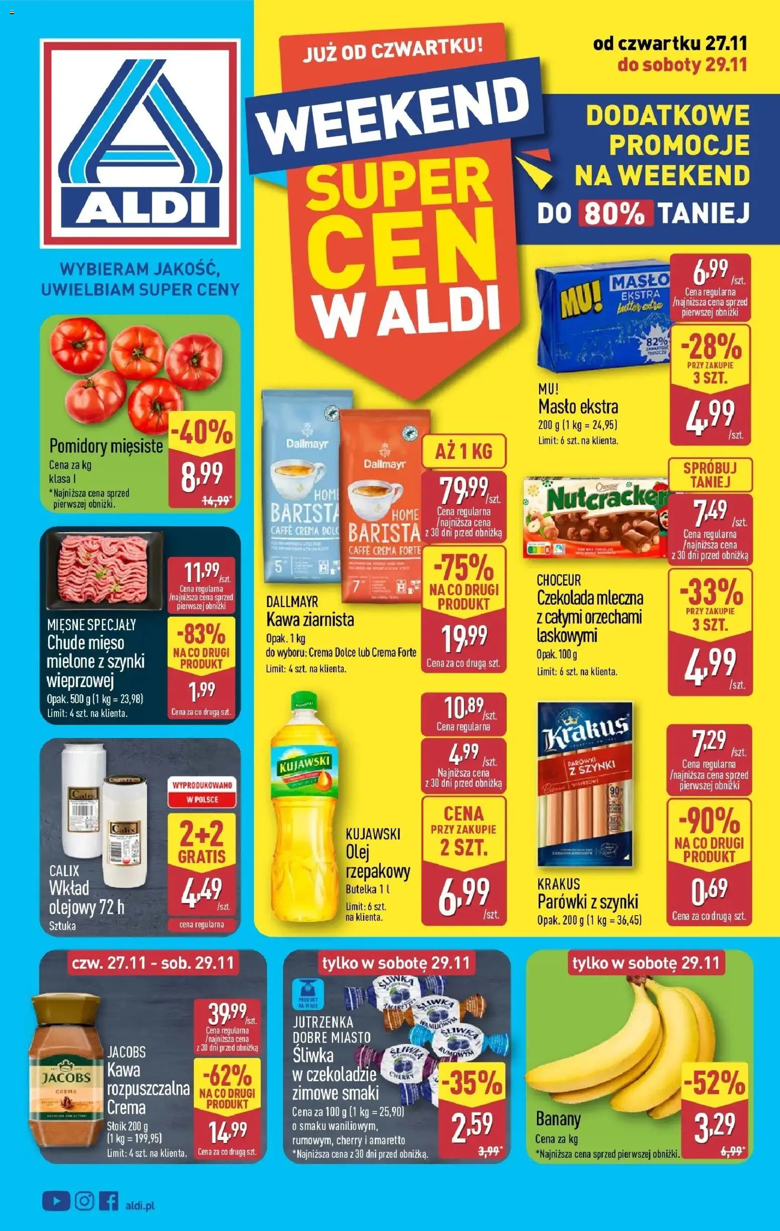Pogląd gazetki "Okazje na weekend" ze sklepu Aldi ważnej od 27.11.2025