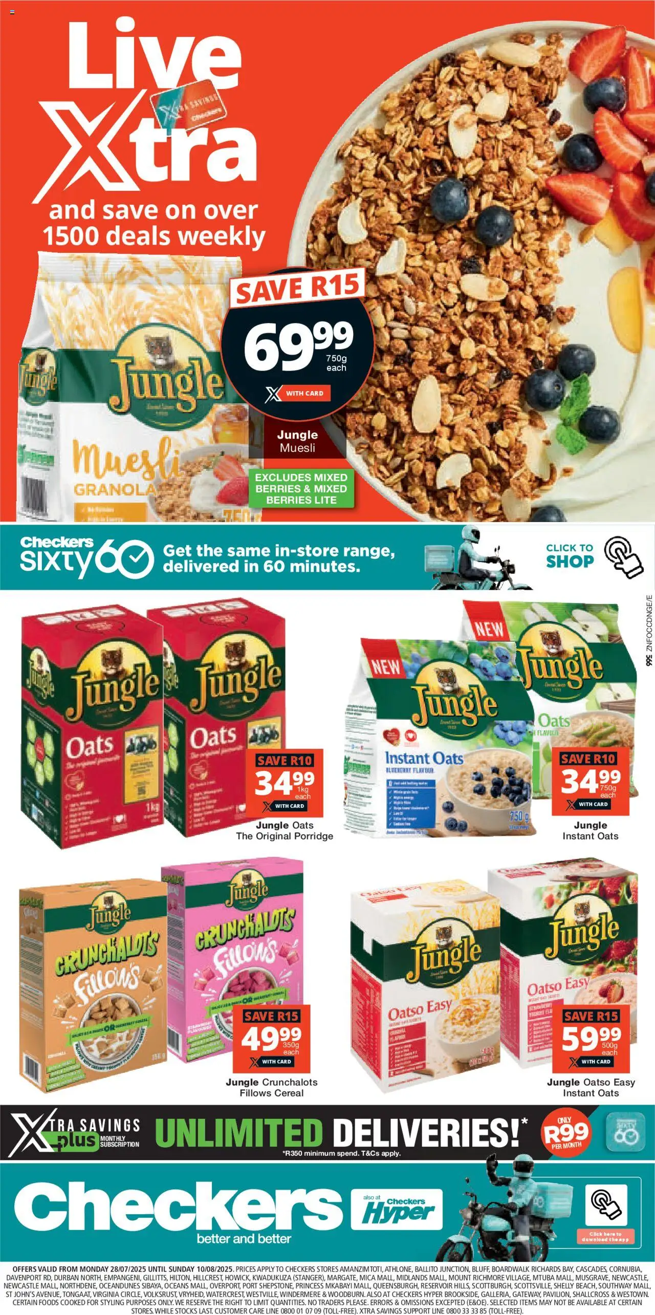 Checkers KwaZulu-Natal - Jungle Promotion 28/07 - 10/08/2025 >> Catalogue