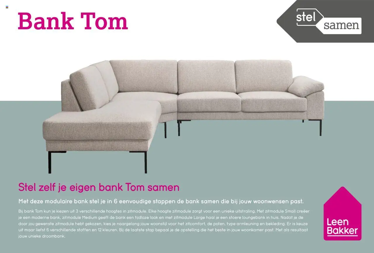 Leen Bakker shop Brochure Tom geldig vanaf 29-11-2024 - Paginanummer 1 - Bank