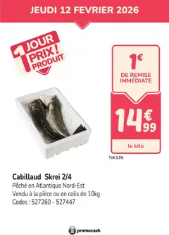 Prévisualisation de PROMO cabillaud du magasin Promocash formulaire valide 12/02/2026