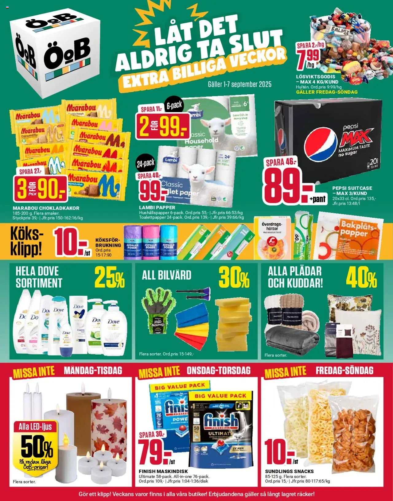 Aktuella reklamblad ÖoB är giltig 01/09 2025 > Veckans Erbjudanden gäller från 01/09/2025 till 07/09/2025 sidnummer 1