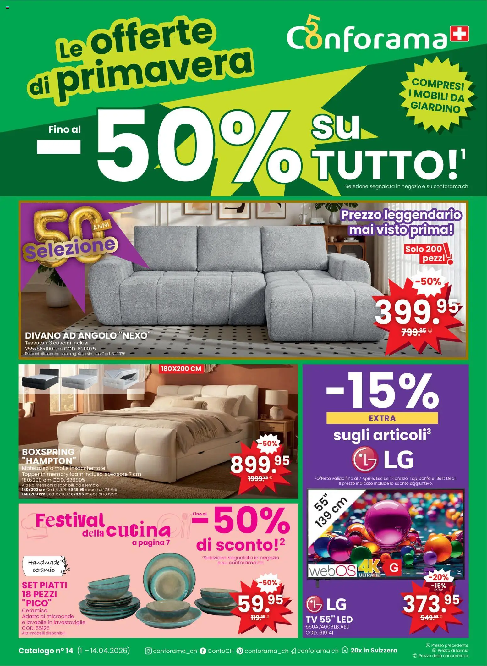 Vorschau des Merkblatts Conforama aktionen Primavera IT vom Shop Conforama gültig von 01.04.2026 bis 14.04.2026