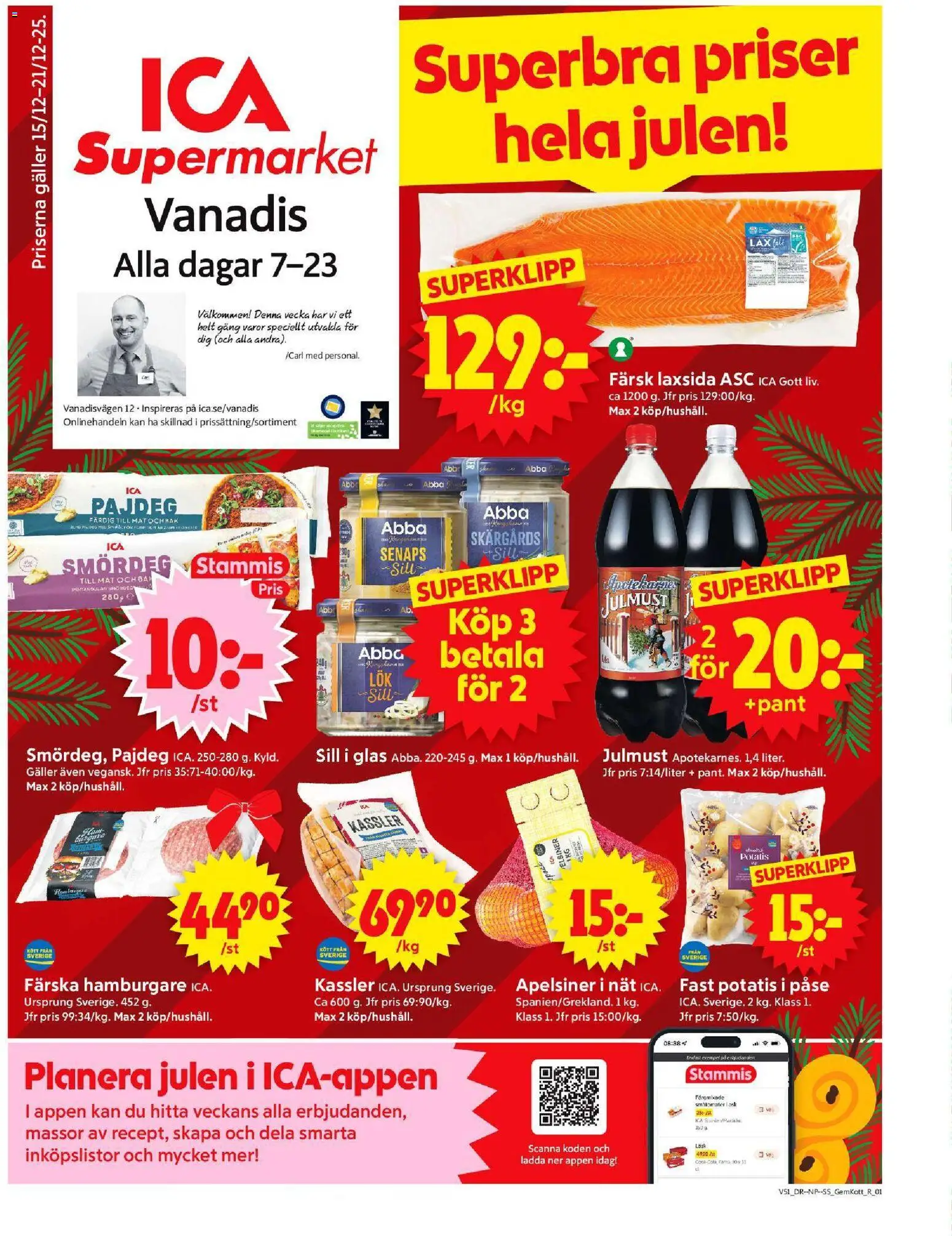 Förhandsgranska reklamblad Stockholm från butik ICA Supermarket gäller från 15/12/2025