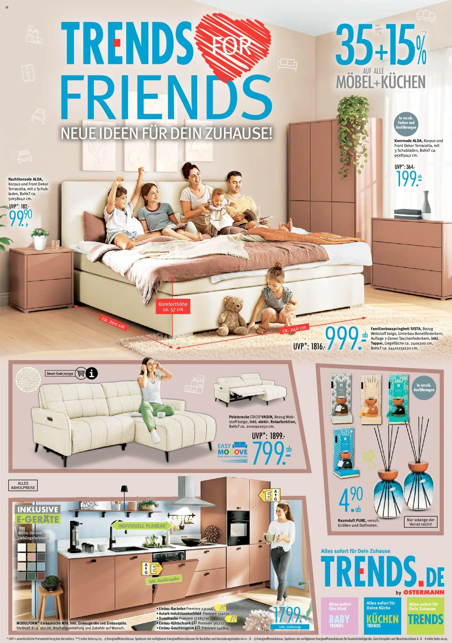 Vorschau von dem Prospekt des Geschäftes Trends, gültig ab dem 17.01.2026 - Sofa, Kuchen, Küche, Kommode, Geschirrspüler, Backofen