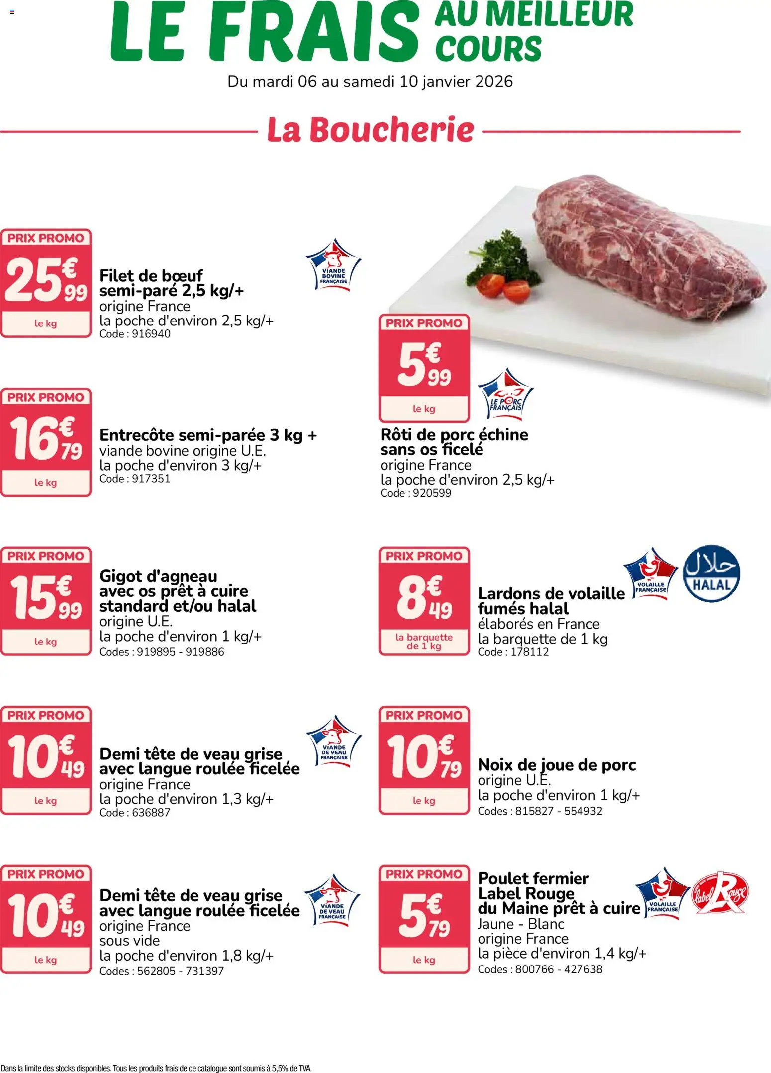 Prévisualisation de Frais au meilleur cours du magasin Promocash formulaire valide 06/01/2026