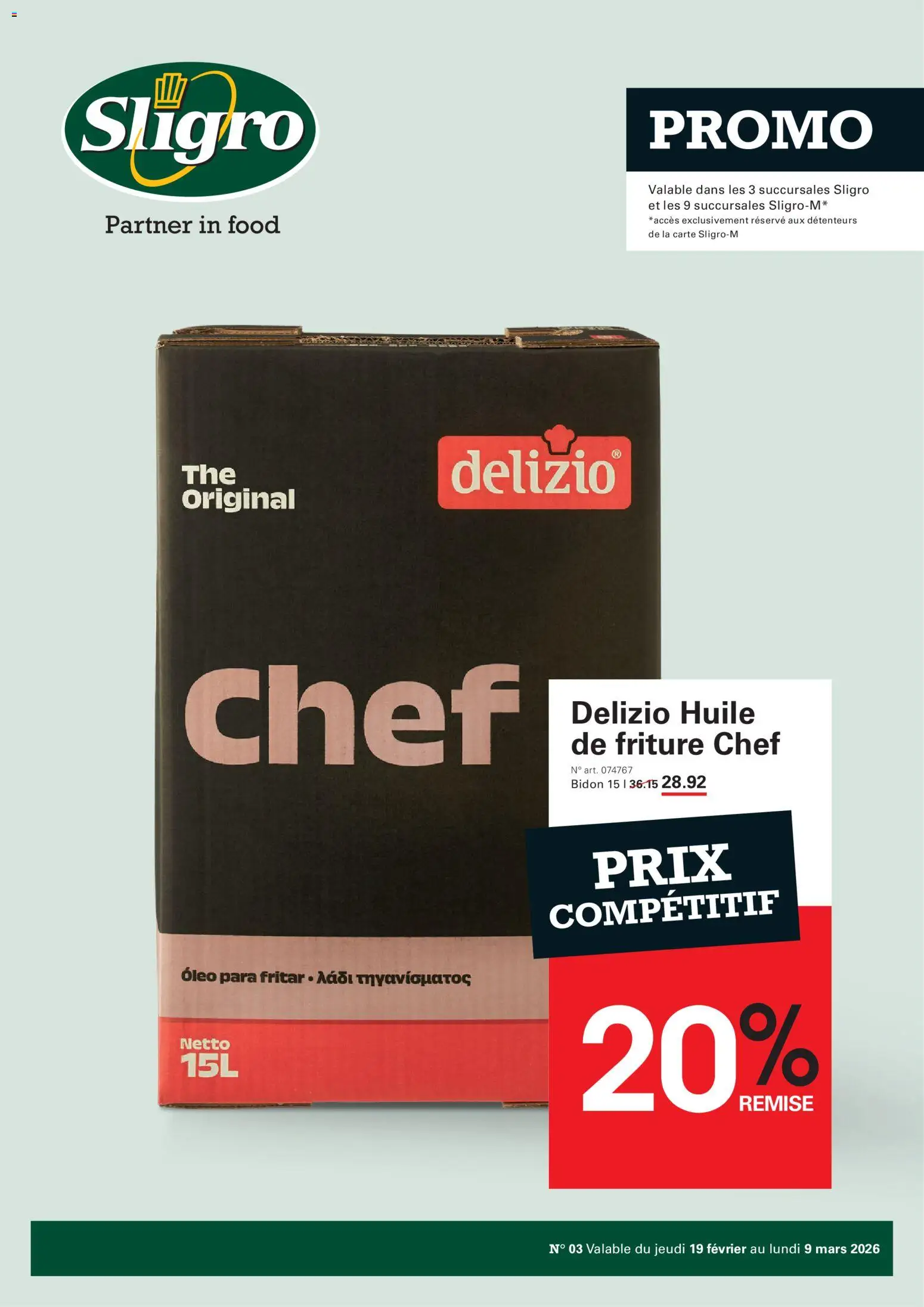 Voorbeeld van Publicité van winkel Sligro geldig vanaf 19/02/2026 - La, Mars