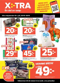 Förhandsgranska reklamblad Aktuella reklamblad Coop X:-TRA från butik Coop X:-TRA gäller från 20/10/2025