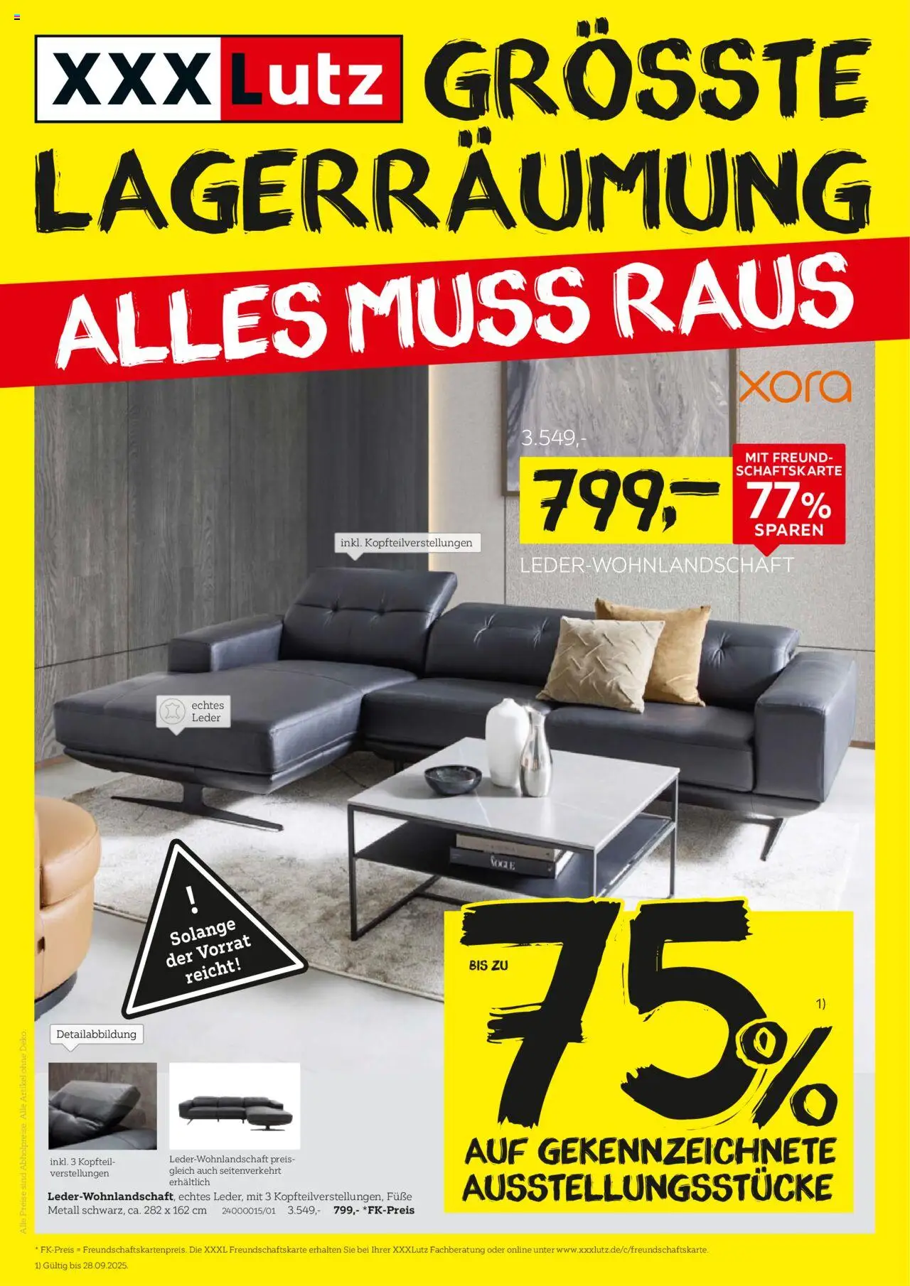XXXL Lutz Größte Lagerräumungsverkauf (vom 15.09.2025 - 28.09.2025)