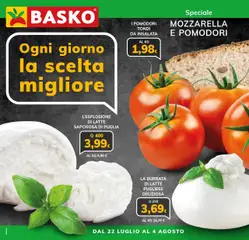 Anteprima dell'opuscolo Volantino Pomodoro mozzarella dal negozio Basko valido da 28/07/2025