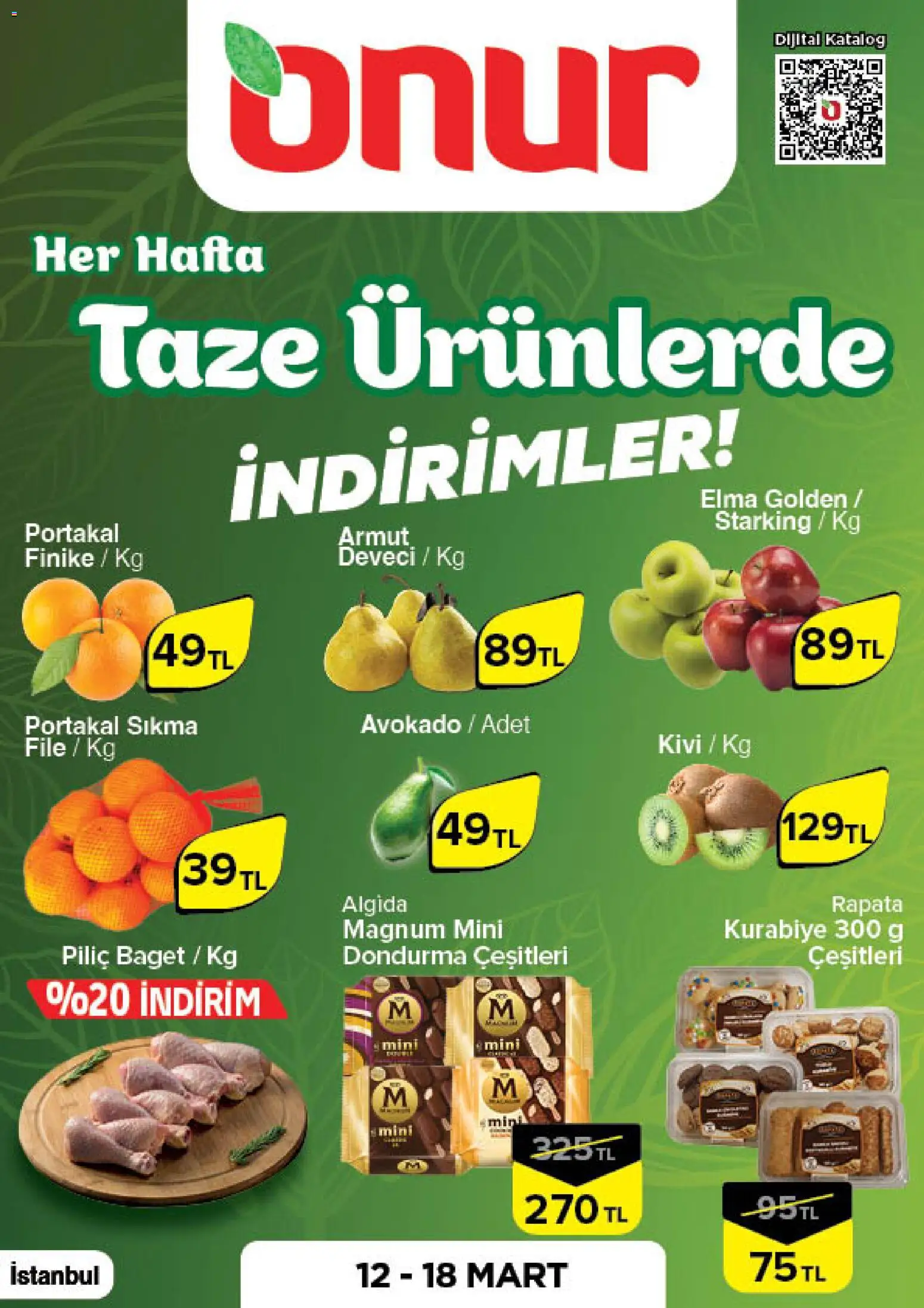 Onur Market Onur Market - Taze Ürünlerde İndirimler - İstanbul 12.03.2026 - Broşürünün önizlemesi