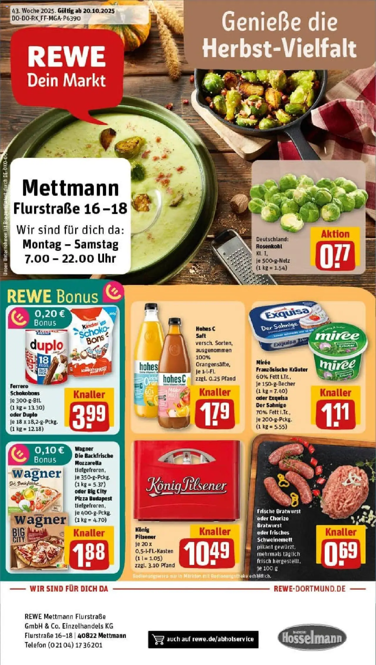 REWE Prospekt ab 19.10.2025 nächste Woche - Prospekt Mettmann	