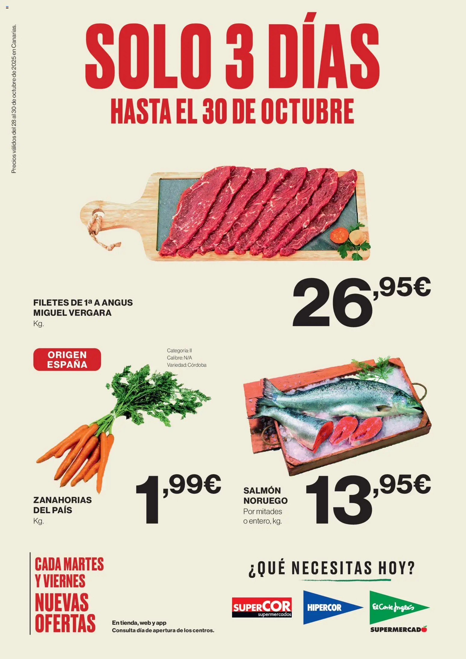 Vista previa del folleto de la tienda Supercor válido desde el 28/10/2025 - Salmón, Zanahorias