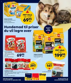 Eksempel på tilbudsavis Forkæl din hund med lækre tilbud fra butik Bordershop gyldig fra 27/08/2025