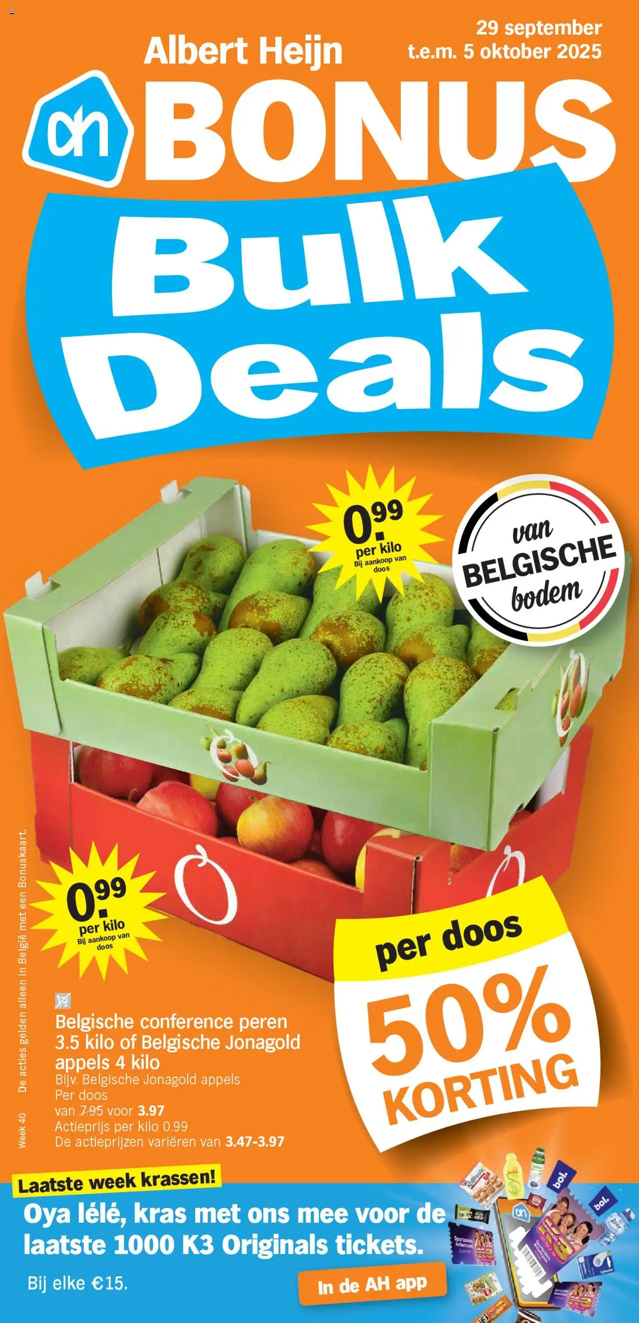 Albert Heijn shop Folder week / de la semaine 40 geldig vanaf 29/09/2025 - Paginanummer 1