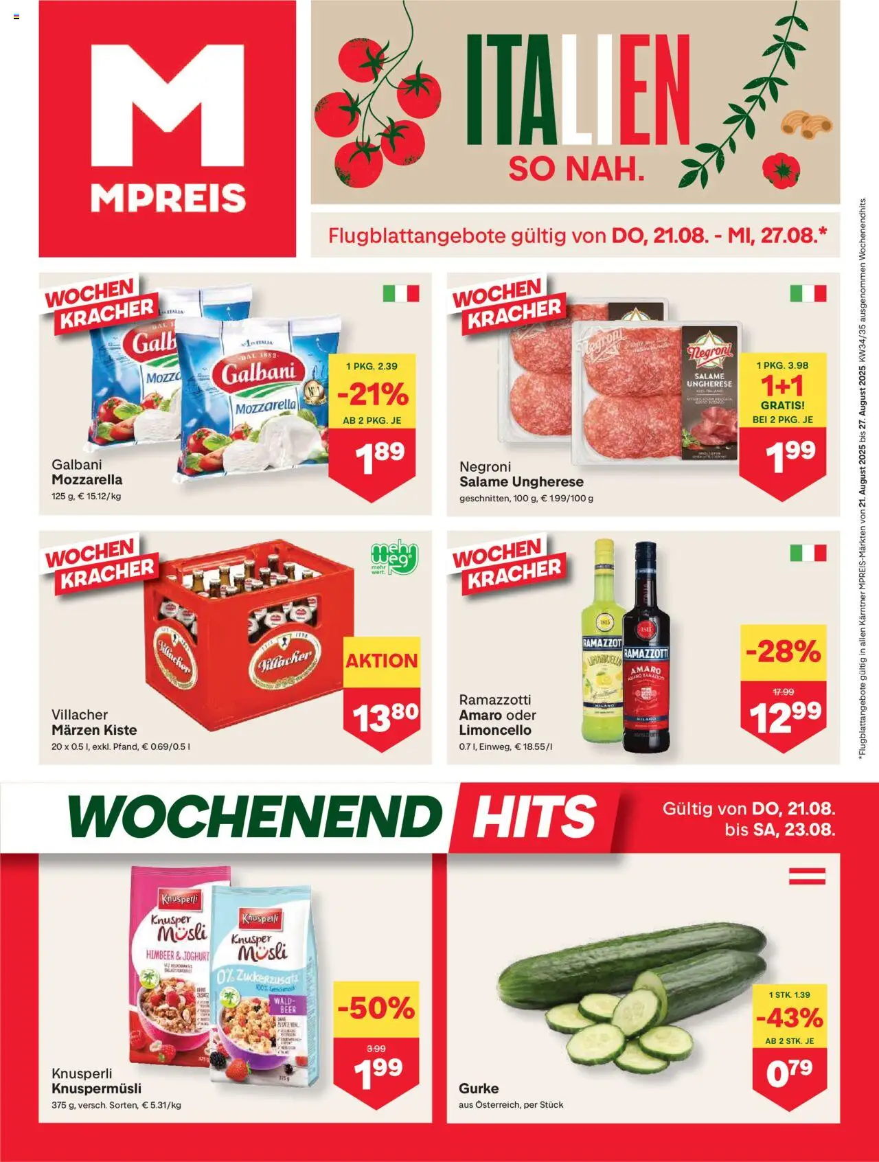  MPREIS Dellach im Drautal ab (21.08.2025 - 27.08.2025) - Seite 1 - Joghurt, Gurke
