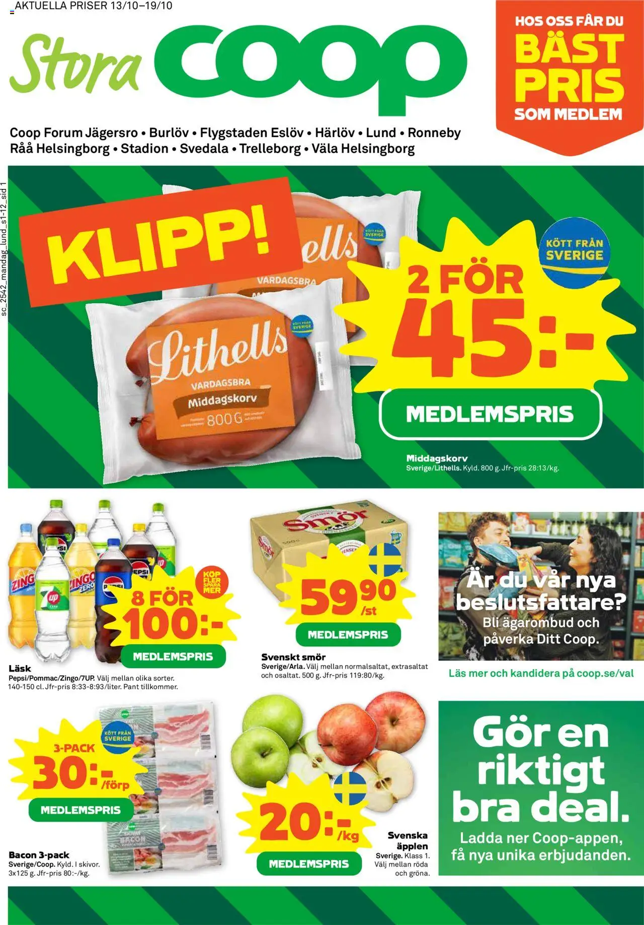 Helsingborg är giltig 13/10 2025 > Veckans Erbjudanden gäller från 13/10/2025 till 19/10/2025 sidnummer 1