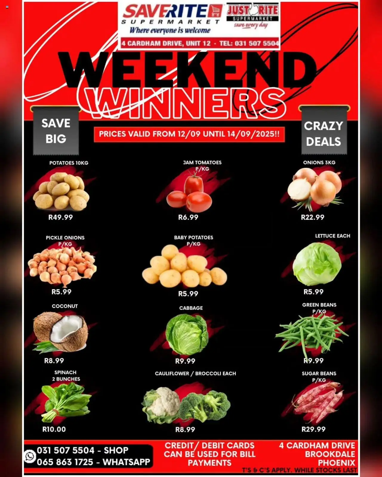 Saverite Weekend Winners from 12/09 - 14/09/2025 > Promotions