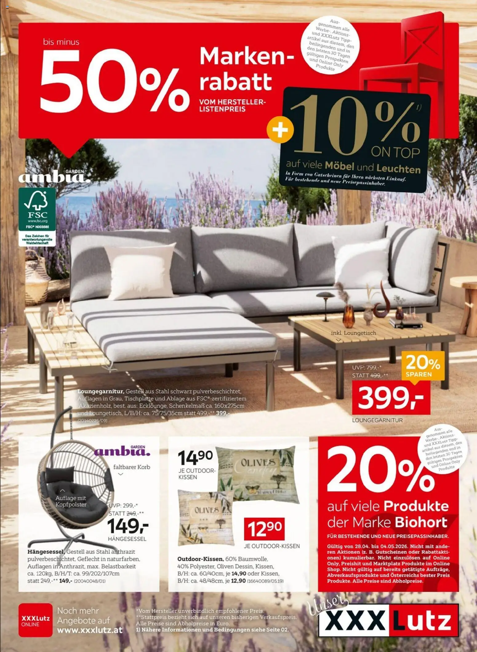 Vorschau der Angebote: XXXLutz XXXLutz Gartenmöbel gültig ab 28.04.2026