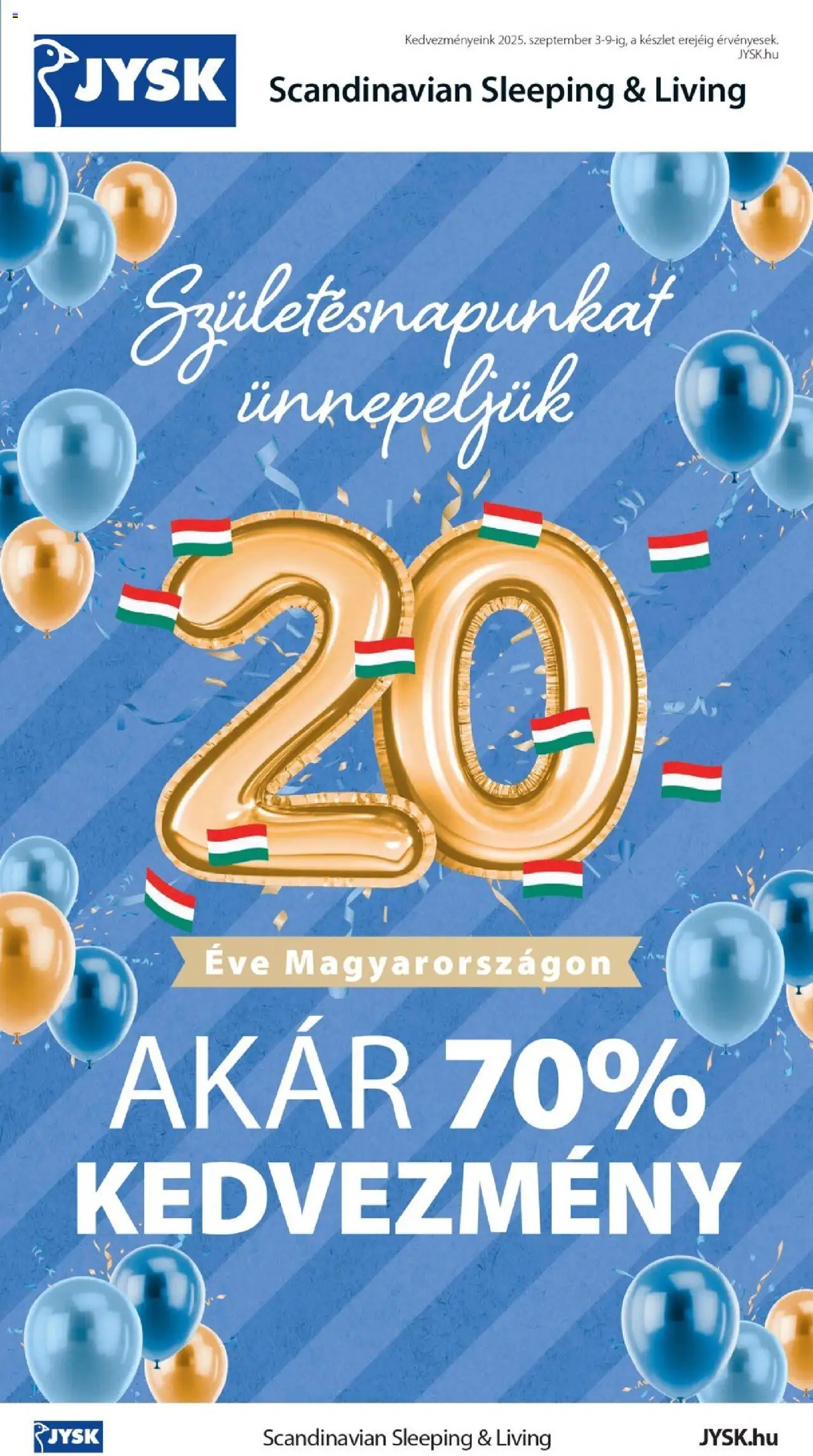 JYSK aktuális szórólap, érvényes 2025.09.03.-től - 1 oldal