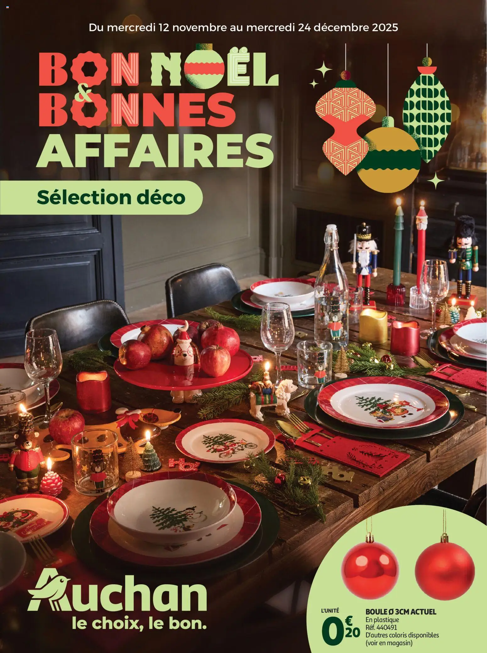 Voorbeeld van Bon Noël et Bonnes Affaires : Sélection déco van winkel Auchan geldig vanaf 12/11/2025