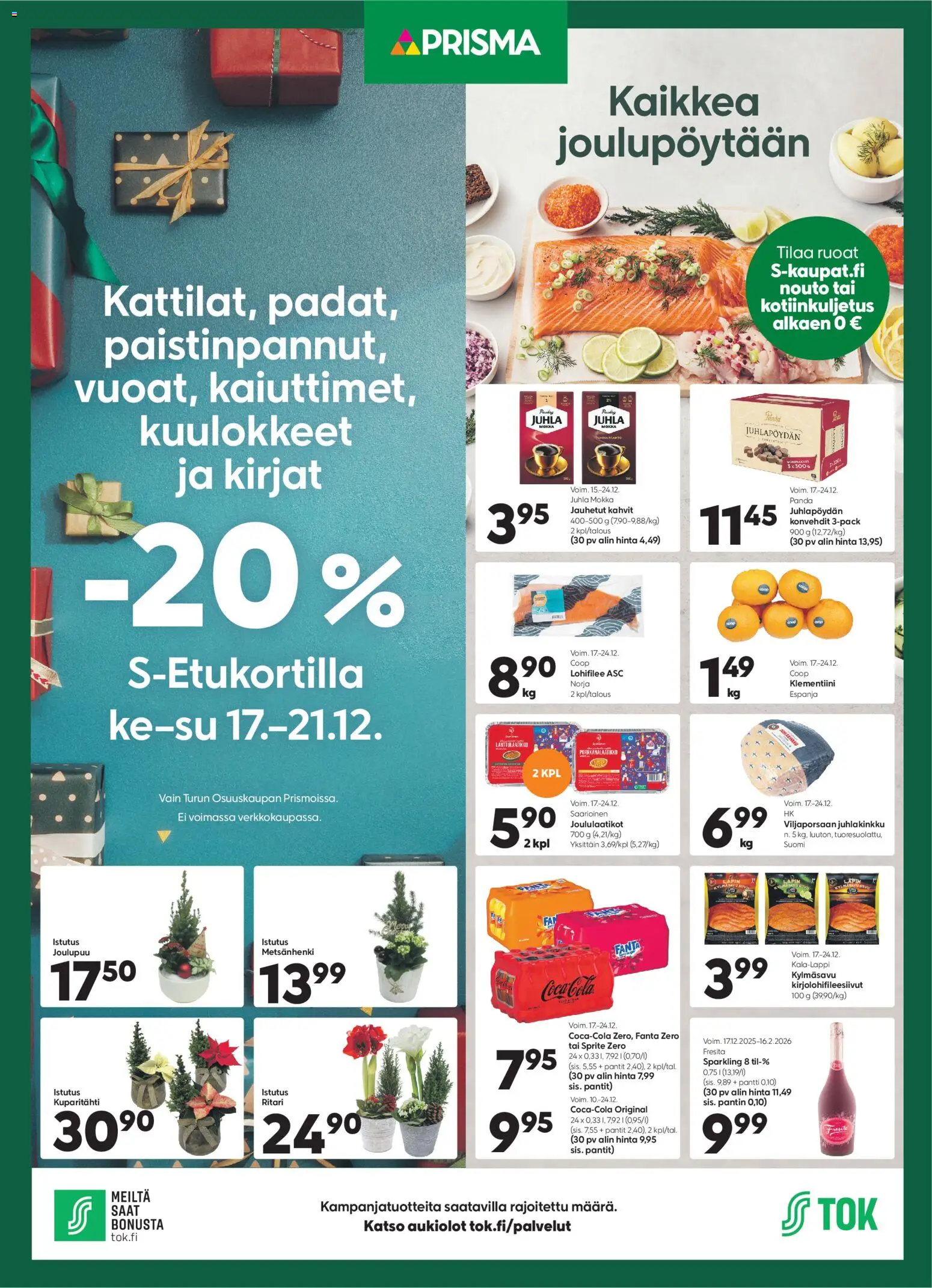 Kaupan Prisma Tarjoukset - Kaikkea joulupöytään esikatselu, voimassa 17/12/2025