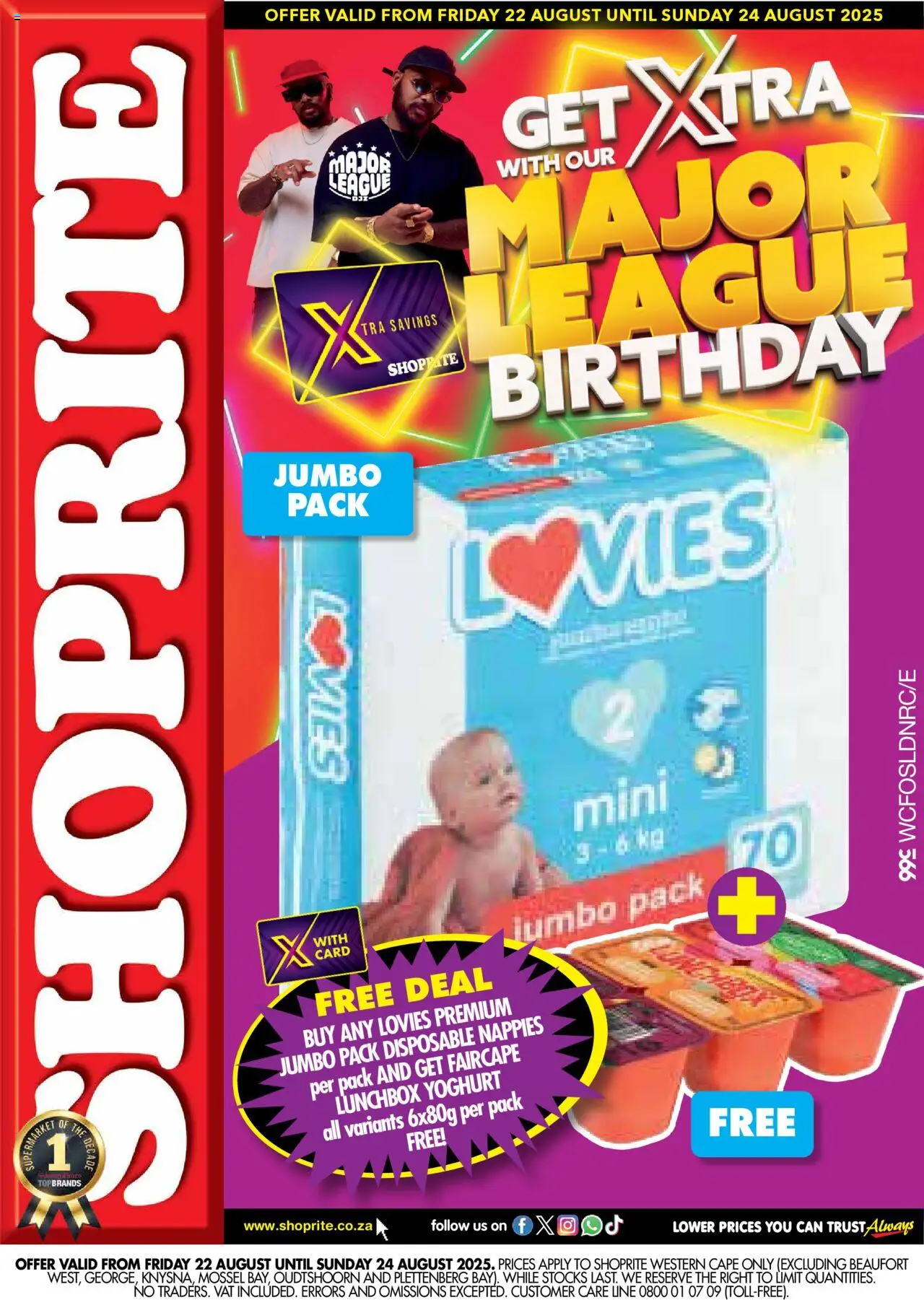 Shoprite Western Cape - Major Deals Lovies 22/08 - 24/08/2025 >> Catalogue - Yoghurt, Nappies