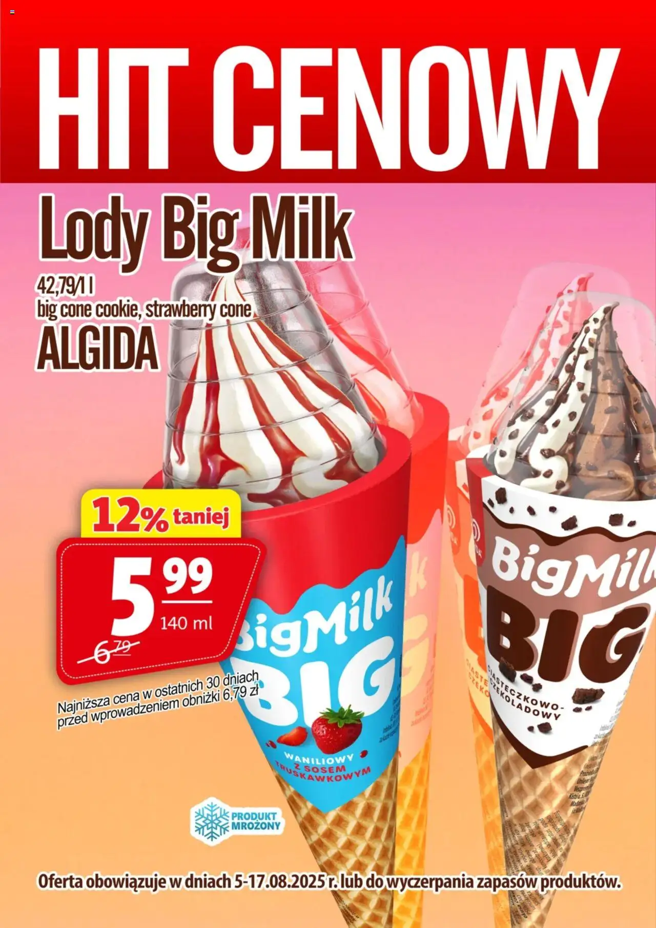 Prim Market Promocja - Lody Big Milk od 05.08.2025 - Nowa Gazetka - Numer strony 1