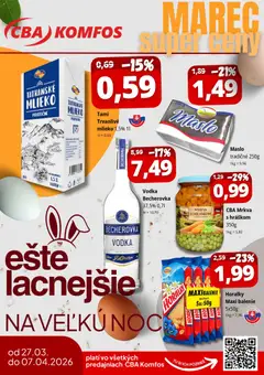Náhľad CBA Komfos letáku platného od 27.03.2026