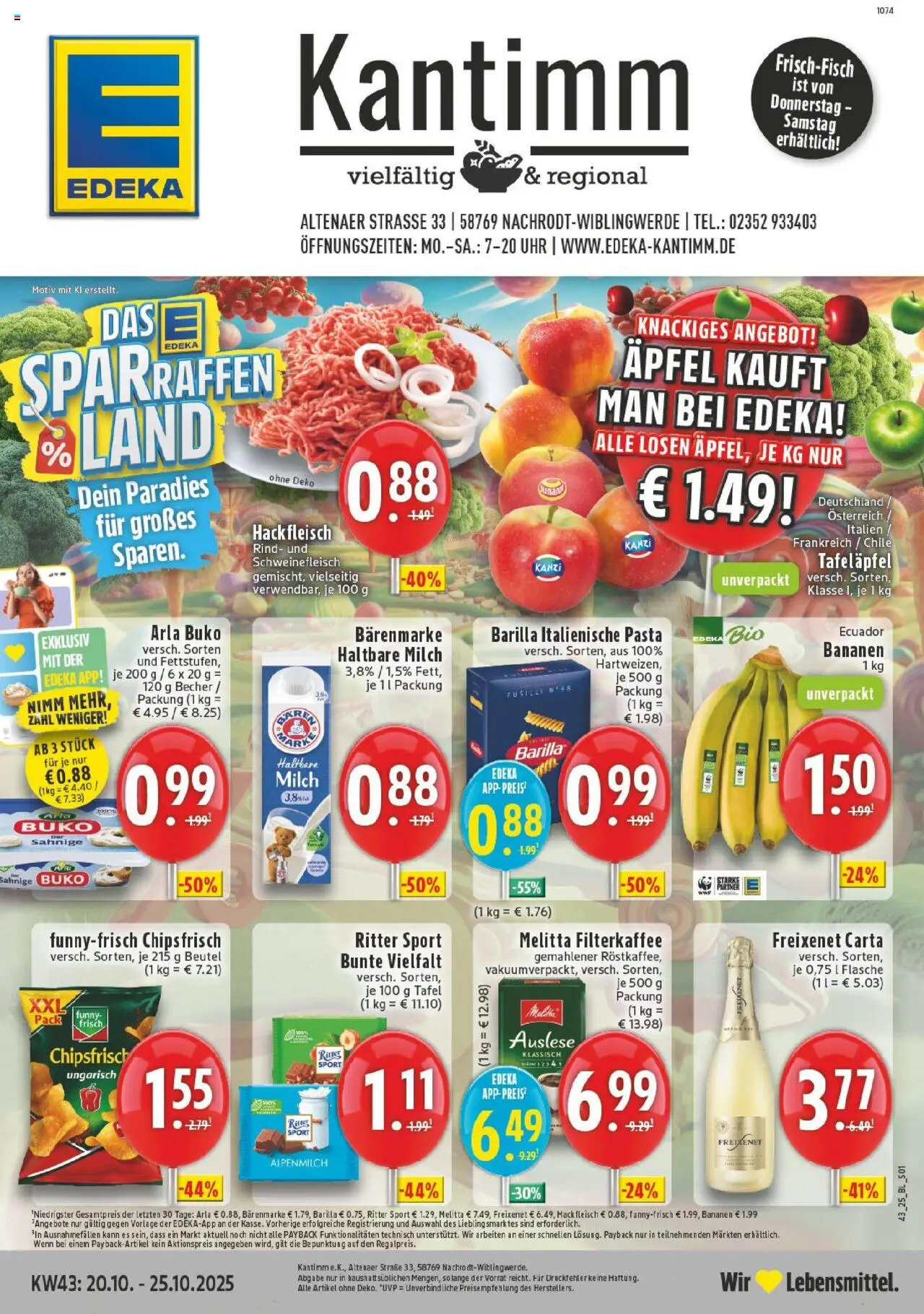EDEKA Prospekt ab 19.10.2025 - Prospekt Nachrodt - Wilbingwerde Online