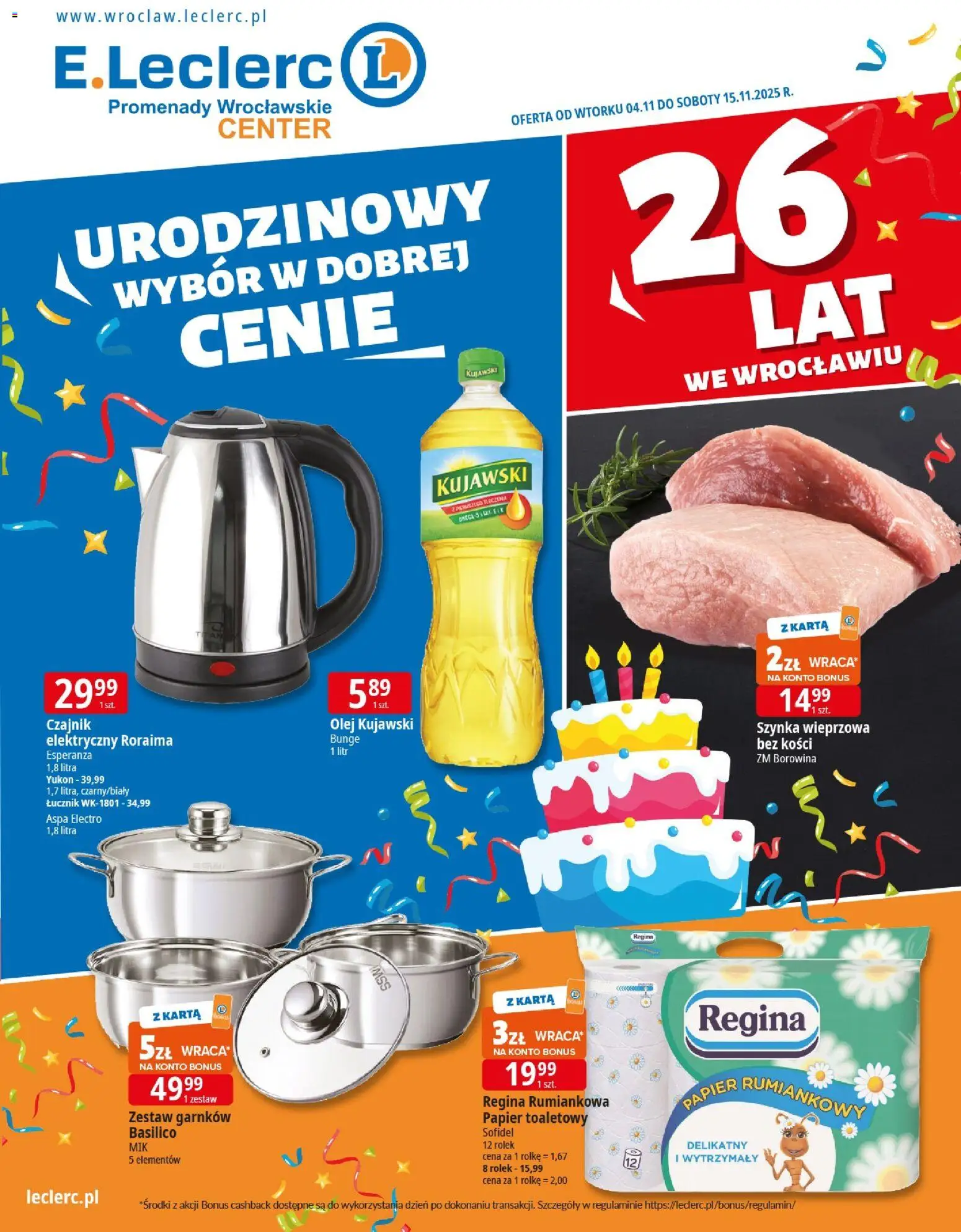 Pogląd gazetki "Wrocław" ze sklepu E.Leclerc ważnej od 04.11.2025