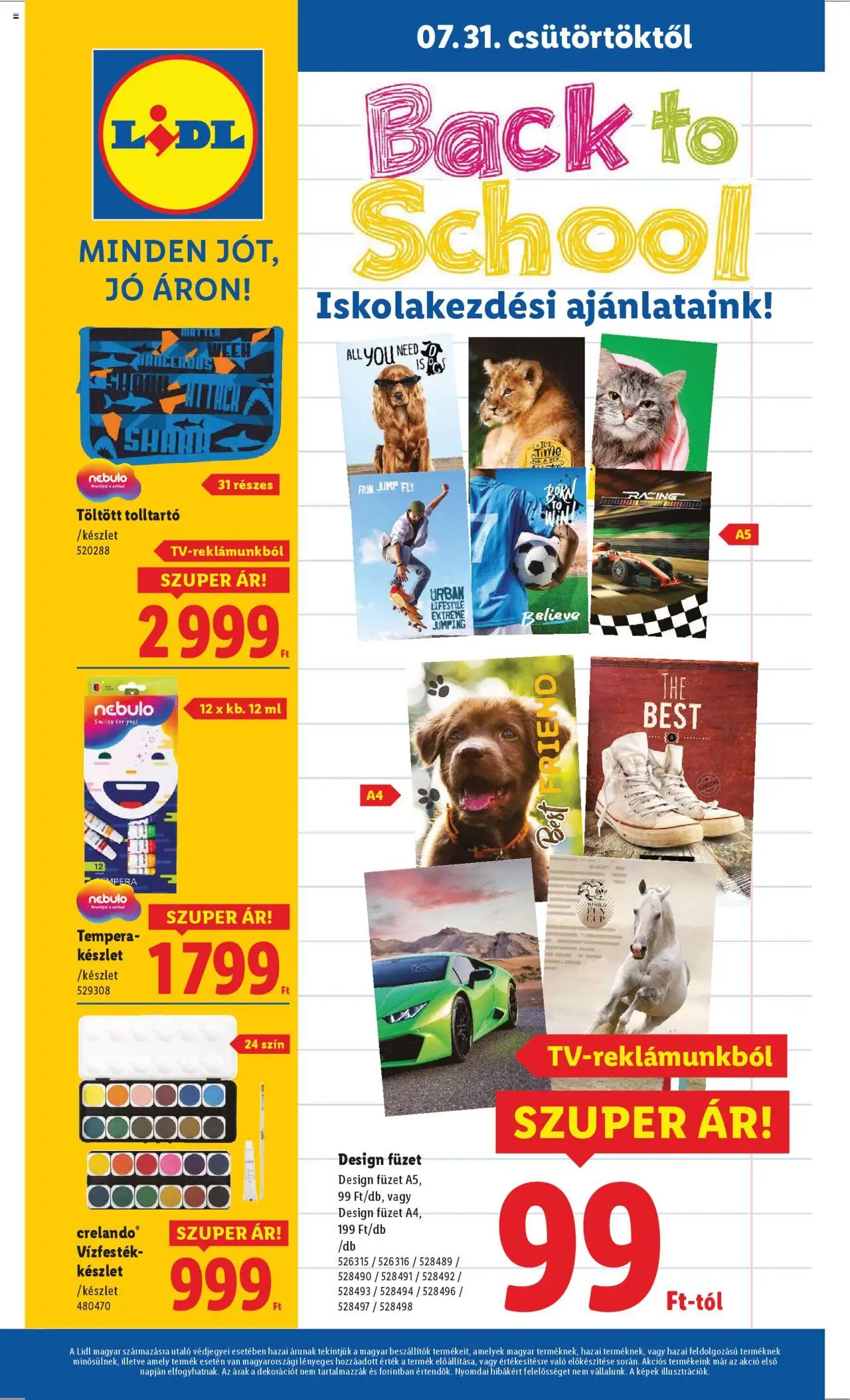 Lidl aktuális szórólap, érvényes 2025.07.31.-től - 1 oldal